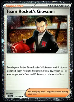 Pokemon TCG Team Rocket's Giovanni 174/182 2025 DRI Cosmos Holo Promo Card - NM - Image 1