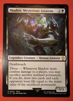 MTG, MAGIC: SHADOW, MYSTERIOUS ASSASSIN, FIC, RARE, 0050 - NM - REGULAR - Image 1