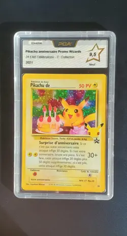 Carte Pokemon Pikachu anniversaire 24 - 25 ans Celebrations - FR - PCA 9,5 - Image 1