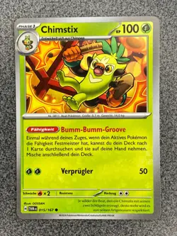 Chimstix 015/167 NM Deutsch Pokemon TCG Maskerade im Zwielicht Non-Holo - Image 1