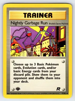 Nightly Garbage Run 77/82 Team Rocket 1st Edition Pokemon Card Vintage - Nm/Vlp - Image 1