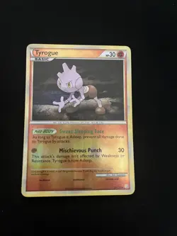 Tyrogue 33/123 EXC Pokemon Cards HeartGold SoulSilver Reverse Holo Rare - Image 1