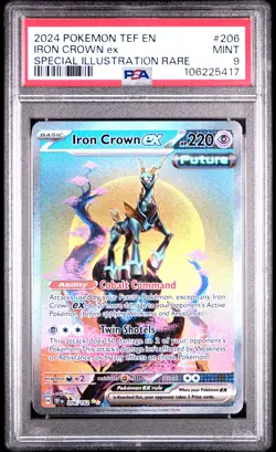 PSA 9 Iron Crown EX #206 Pokemon Temporal Forces English 2024 - Image 1