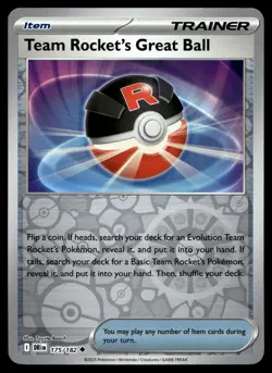 TEAM ROCKET'S GREAT BALL 175/182 UNCOMMON DESTINED RIVALS POKEMON - Image 1