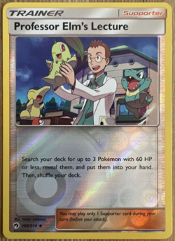 Pokemon -Professor Elm's Lecture 188/214 - Reverse Holo - Lost Thunder - NM/M - Image 1