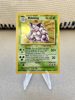 Pokemon Nidoking Base Unlimited 11/102 Holo Rare MP/LP WOTC 1999 - Image 1