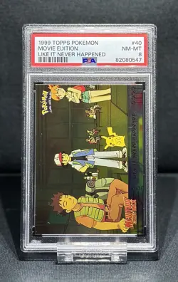 1999 Topps Pokemon Movie Edition Like It Never Happened #40 Foil PSA 8 - Image 1