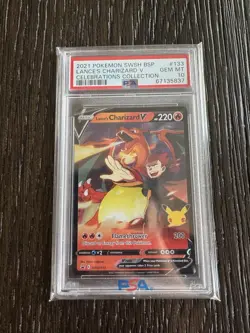 PSA 10 GEM MINT Pokemon Celebrations Lance’s Charizard V Promo Card SWSH133 🔥💎 - Image 2