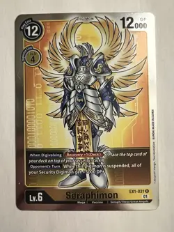 Foil Seraphimon EX1-031 R Classic Collection Digimon TCG Card NM - Image 1