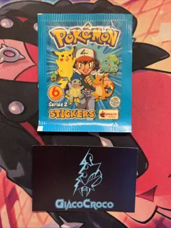 X1 Paquet Booster Neuf Scelle Pokemon Merlin 6 Stickers Series 2 Nintendo 2000 - Image 1