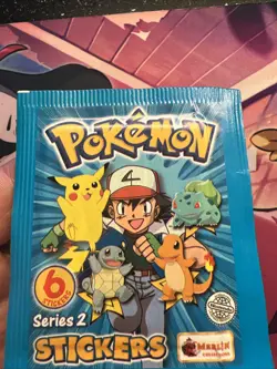 X1 Paquet Booster Neuf Scelle Pokemon Merlin 6 Stickers Series 2 Nintendo 2000 - Image 2