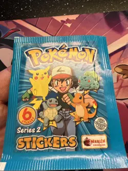 X1 Paquet Booster Neuf Scelle Pokemon Merlin 6 Stickers Series 2 Nintendo 2000 - Image 3