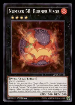Yugioh Number 58: Burner Visor #MP15-EN122 2015 Mega-Tins Mega Pack LP - Image 1