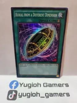 Yu-Gi-Oh Burial From A Different Dimension 1st THSF Super Rare Light Played - Image 1