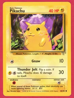 Pikachu E3 Stamped Pokemon Card Base Set 58/102 Yellow Cheeks 1999 - HP - Image 1