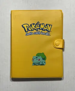 Vtg 1999 Pokemon Bulbasaur Yellow Collectors Album Binder Only Holds 116 Cards - Image 1