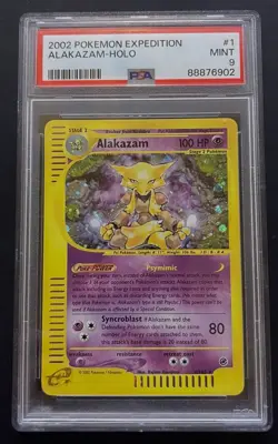 Pokemon Alakazam TCG Expedition Base Set Holo Card 1/165 Rare PSA 9 - Image 1