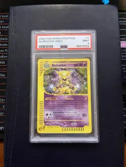 Pokemon Alakazam TCG Expedition Base Set Holo Card 1/165 Rare PSA 9 - Image 3