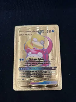 Pokemon TCG Slowpoke Psyduck GX Tag Team Card 35/236 Gold Card - Image 1