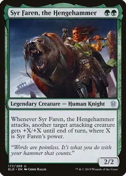 Syr Faren the Hengehammer 4x FOIL ELD MTG Throne of Eldraine Uncommon MINT green - Image 1
