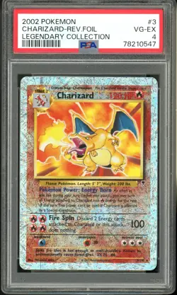 2002 Pokemon Legendary Collection 3 Charizard Reverse Holo PSA 4 - Image 1