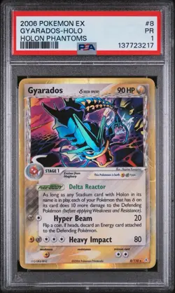 PSA 1 Gyarados Holo Holon Phantoms #8 8/110 2006 Pokemon Ex Delta Species - Image 1
