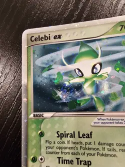 *CLEAN* 2005 Pokemon Celebi ex 117/115 Unseen Forces Holo With Swirl Secret Rare - Image 2