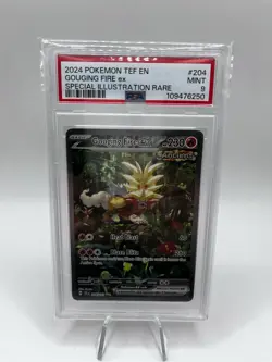 PSA 9 2024 Pokemon Temporal Forces #204 Gouging Fire Ex Illustration Rare - Image 1