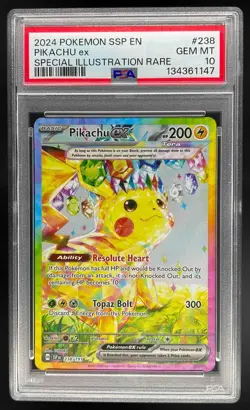 2024 Pokemon S&V Surging Sparks Pikachu Ex SIR PSA 10 Gem Mint #238/191 - Image 1