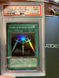 Yugioh 2002 Swords of Revealing Light LOB-E081 PSA 9 Mint - Image 1