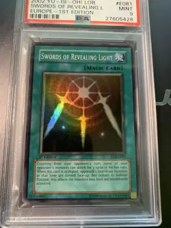 Yugioh 2002 Swords of Revealing Light LOB-E081 PSA 9 Mint - Image 4