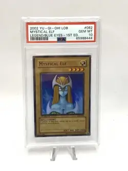 Yugioh Mystical Elf LOB-062 1st Edition PSA 10 GEM MINT Rare #062 2002 - Image 2