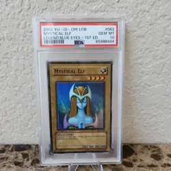 Yugioh Mystical Elf LOB-062 1st Edition PSA 10 GEM MINT Rare #062 2002 - Image 3