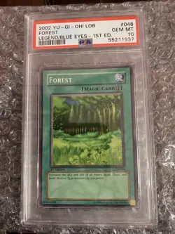Yugioh PSA 10 Forest LOB-046 1st Edition American English - Image 1