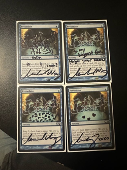MTG Preordain Playset - Signed by Artist - Image 1