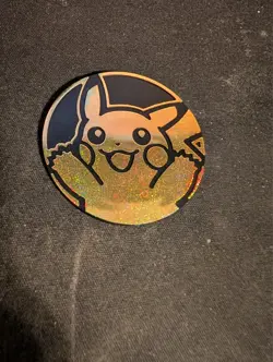 Pokemon Jumbo Coin - Pikachu Gold Rainbow Sparkle Holo - Image 1