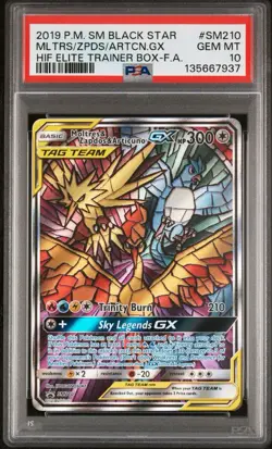 2019 Pokemon Moltres Zapdos Articuno GX Full Art Black Star Promo SM210 PSA 10 - Image 1