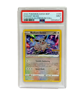 2023 Pokemon SWSH BSP Pokemon GO Premium Coll #230 Radiant Evee PSA 9 - Image 1