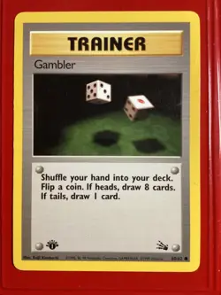 POKEMON Gambler 60/62 Trainer Fossil 1st Edition Common MINT !!! - Image 1