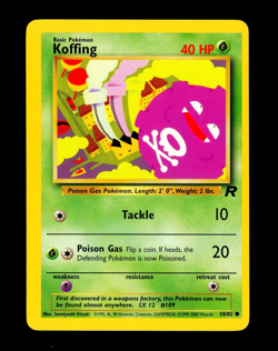 2000 Pokemon KOFFING Team Rocket OC ERROR Unlimited Edition MISPRINT Card 58/82 - Image 1