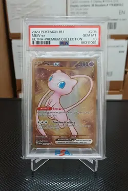 2023 Pokemon Mew ex Full Art 151 UPC Gold Metal Promo Card 205/165 PSA 10 GEM MT - Image 1