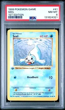 Base Set 1st Edition SEEL #41/102 PSA 8 1999 Pokemon Card Game - Image 1