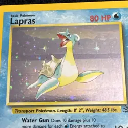 1999 Pokemon TCG Lapras Fossil Holo Unlimited Rare Card 10/62 LP - Image 2