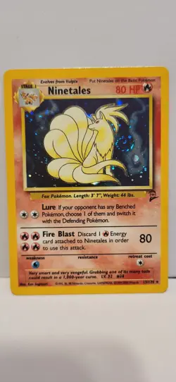 Pokemon TCG Ninetales Base Set 2 Holo Rare Card 13/130 WOTC LP Swirl - Image 1