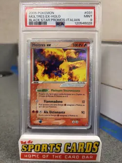 2005 Pokemon Moltres Ex Holo 031 Black Star Promos Italian PSA 9 *HIGHEST POP 1* - Image 1