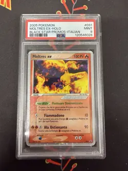 2005 Pokemon Moltres Ex Holo 031 Black Star Promos Italian PSA 9 *HIGHEST POP 1* - Image 2