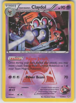 Pokemon TCG Team Magma's Claydol Holo Rare Double Crisis 11/34 - Image 1