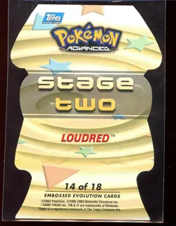 Loudred Die Cut 14 of 18 Embossed Evolution LP Topps Advanced Challenge Pokemon - Image 2
