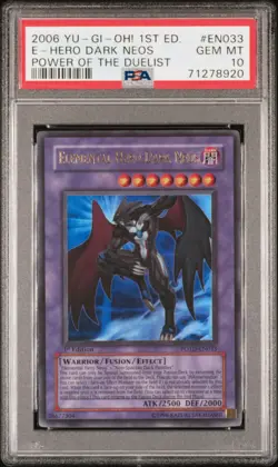 2006 YU-GI-OH! POTD-POWER OF THE DUELIST 1ST ED ELEMENTAL HERO DARK NEOS PSA 10 - Image 1