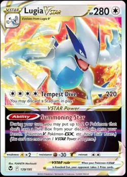 Lugia VStar Ultra Rare Holo Pokemon Card (Silver Tempest - Near Mint) - Image 1